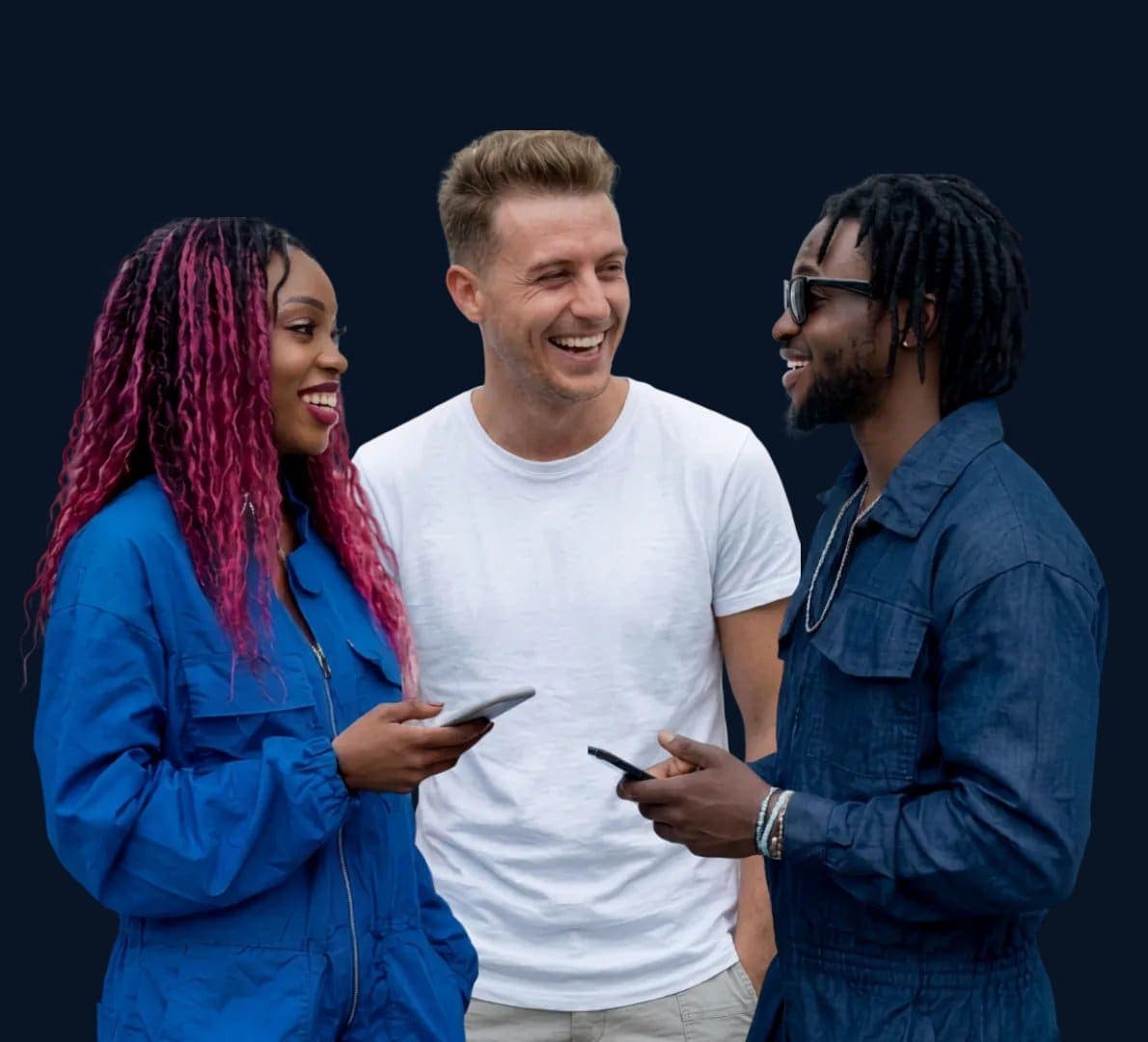 Researchers in conversation during field research